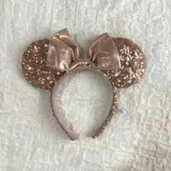 【美品】ディズニーランド シー カチューシャ ミニー ピンク スパンコール