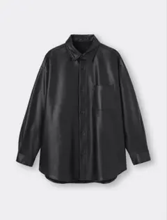【新品】フェイクレザーオーバーサイズシャツ(長袖)