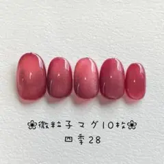【即購入ok】マグネットネイルチップ　ショートオーバル　ニュアンス　四季28