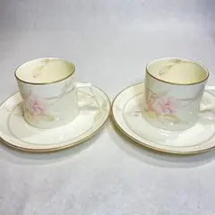 G-78ナルミカップアンドソーサーピンクの花模様