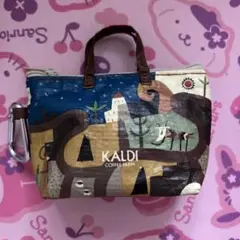 KALDI カルディ伝説柄カラビナ付きミニバッグ