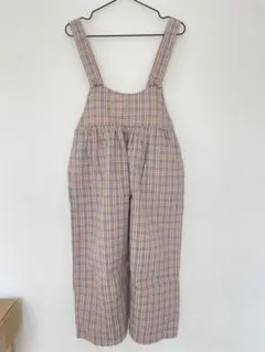 ZARA チェック柄オーバーオール 104