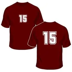 ドライＴシャツ(エンジ)　番号「15」在庫➡140 150 S XL XXL