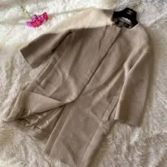 ボディ ドレッシング デラックス ウール アルパカ混 ノーカラーコート ピンク