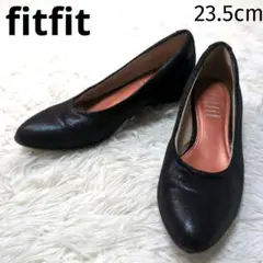 fitfit フィットフィット　レザー パンプス　黒 83792 サイズ23.5