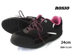 ROSIO ロシオゴールド ブラック ピンク スニーカー 24cm ウォーキング