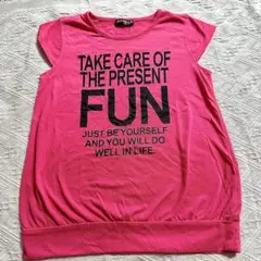 CUTE PARADISE ピンク グラフィックTシャツ FUN 160cm