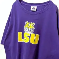 トライレイク LSUタイガース ロゴ Tシャツ パープル 紫 L 古着