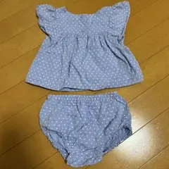 セットアップ ブラウス ブルマ ドット 水色 ブルー