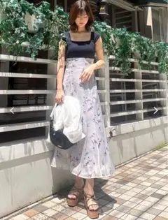 MERCURYDUO ベアニットドッキングコルセットワンピース