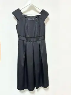 RIFANNE ブラック ドット柄ひざ丈 ワンピース M