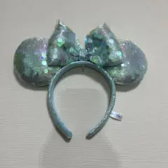 ディズニー　カチューシャ　スパンコール　ミントグリーン　アリエル