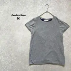 a1724＊Golden Bear バックデザイン半袖ニット　グレー【L】お洒落