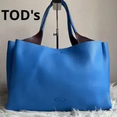 ✨未使用✨ TOD’s ロンハーマン ハンマードレザー トートバッグ ブルー