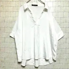Holiday Holic ホワイト Vネック シャツ Lサイズ シンプル