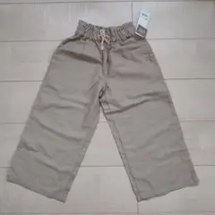 GU 女の子 リネンブレンド イージーワイドパンツ 110cm