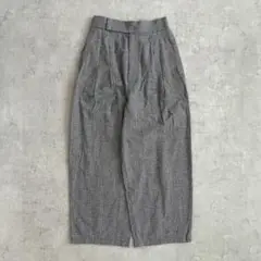 美品 【FIL DE FER】春秋冬◎オフィスカジュアル◎ワイドパンツ チェック
