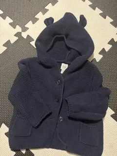 baby GAP フード付きニットカーディガン ネイビー　美品です