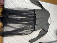 グレー チュール 長袖ジャケット