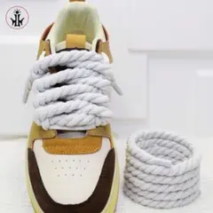 ホワイト 白色 ロープ シューレース 8mm×120cm Air Force 1