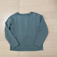 値下！ユニクロ　UNIQLO 長袖七分袖　カットソー　薄ブルー　くすみブルー　S