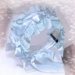 ♡本日限定価格♡ ヘッドドレス クロスリボン Blue Heart