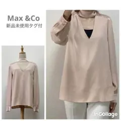 新品未使用タグ付マックス&コー　ボウタイブラウス42 ピンク　長袖　冷房対策