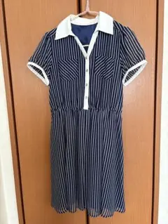 （304）1回着？　RecHeride ストライプワンピース　サイズ9AR