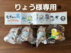 むぎゅっ鳥 マスコットボールチェーン 4個セット セキセイインコ ブンチョウ