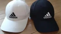 アディダス ベースボールキャップ 2個セット ブラックとホワイト