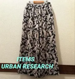 【URBAN RESEARCH ITEMS】リネン フラワー柄ワイドパンツ
