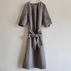 【DRESS+】（S）ダブルクロススキッパーワンピース/マキシ丈フレアスカート