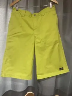 ディッキーズ　ライムグリーン ショートパンツ サイドポケット　サイズ34