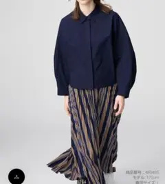 早い者勝ち！！UNIQLO-C コットンコクーンシャツ　ネイビーXL