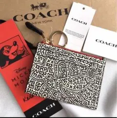 【新品】COACH パスケース ミッキーコラボ キース・へリング 日本未入荷