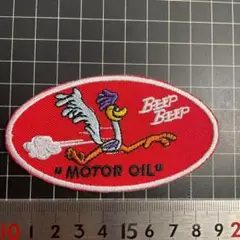 アイロンワッペン★１６★ロードランナー★赤★MOTOR OIL★