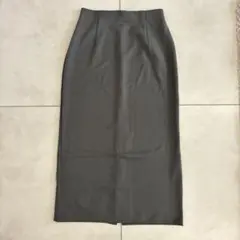 試着のみ UNIQLO ストレッチダブルフェイスナロースカート ダークグレー M