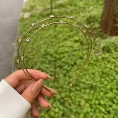 ゴールド ダブルライン ヘアバンド