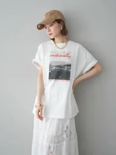 Lumier フォトビッグTシャツ/オフ2 リュミエ　Tシャツ　ロゴT　フォト