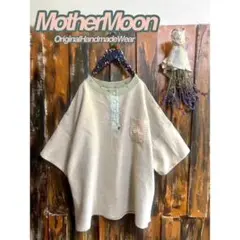 即日発送★ハンドメイドhandmade★リネンの胸モチーフpkブラウス