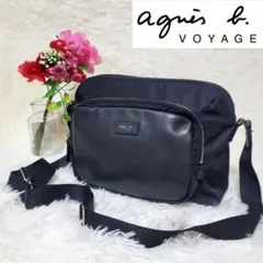 【極美品】アニエスベー ボヤージュ ショルダーバッグ ナイロン レザーポケット