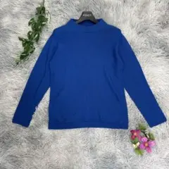 【ジョルジュレッシュ】長袖ニット (36) 青 ウール混 シンプル 上品 美品