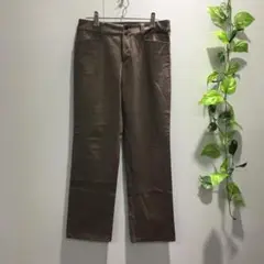 【アーヴェヴェ スタンダード】茶系 ストレート パンツ ポケット付き サイズ38