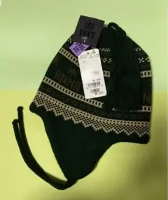 ANNA SUI ニット帽 緑　未使用　アナスイ　帽子　ニットキャップ　耳あて