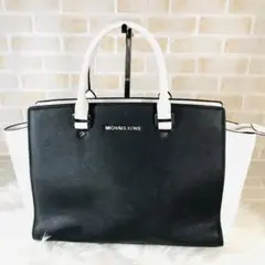 マイケルコース トートバッグ バイカラー ホワイト ブラック
