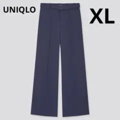 ベルテッドドレープワイドストレートパンツ UNIQLO レディース