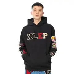 【即完売】エクストララージ イレイズド コラボ パーカー ブラック S