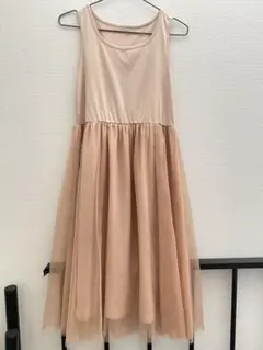 【値下げ中】ペチコート★ワンピース★チュール★ピンクベージュ