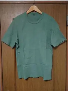 UNIQLO ユニクロ ワッフル Tシャツ XL グリーン カーキ クルーネック