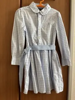 Polo Ralph Lauren 水色チェックワンピース 4歳